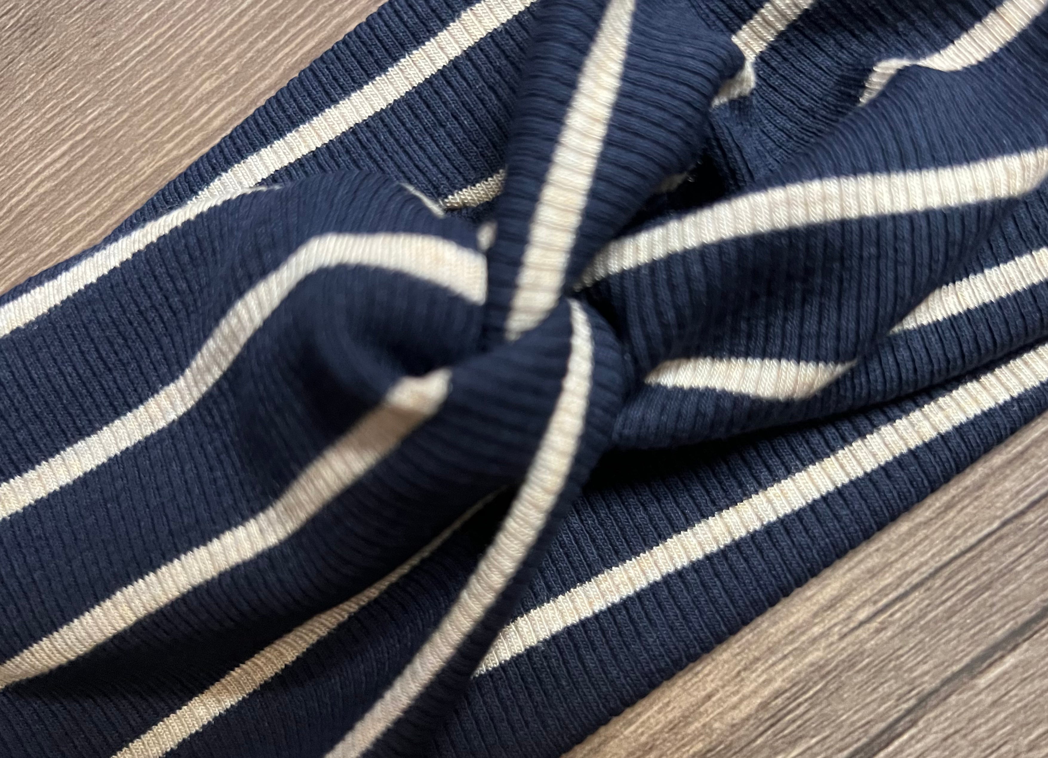 Navy Ribbed Stripes