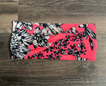 Load image into Gallery viewer, Hot pink floral turban headband,  baby headband, turban for baby, exercise headband, headband, yoga headband, woman gift, bachelorette gift
