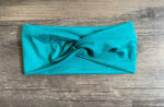 Load image into Gallery viewer, Turquoise turban headband, blue baby headband, turban for baby, exercise headband, nurse headband, yoga headband, woman&#39;s gift
