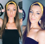 Load image into Gallery viewer, Blue multi colored striped turban headband| knotted baby headband|woman&#39;s headband| women yoga headband|, nurse headband| gift for woman|
