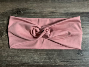 Rose turban headband, knotted headband, hair accessory, twisted headband, pink headband for woman, gift for woman, nurse headband, top knot