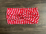 Load image into Gallery viewer, red dotted turban headband| knotted baby headband|woman&#39;s headband| women yoga headband|, nurse headband| gift for woman| exercise headband
