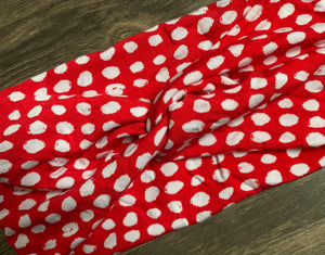 red dotted turban headband| knotted baby headband|woman&#39;s headband| women yoga headband|, nurse headband| gift for woman| exercise headband