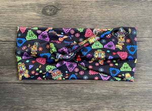 Day of the dead turban headband, Disney headband, Disney character headband, Mexican holiday headband