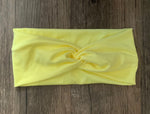 Load image into Gallery viewer, Yellow turban headband, yellow baby headband, turban for baby, exercise headband, nurse headband, yoga headband, woman&#39;s gift
