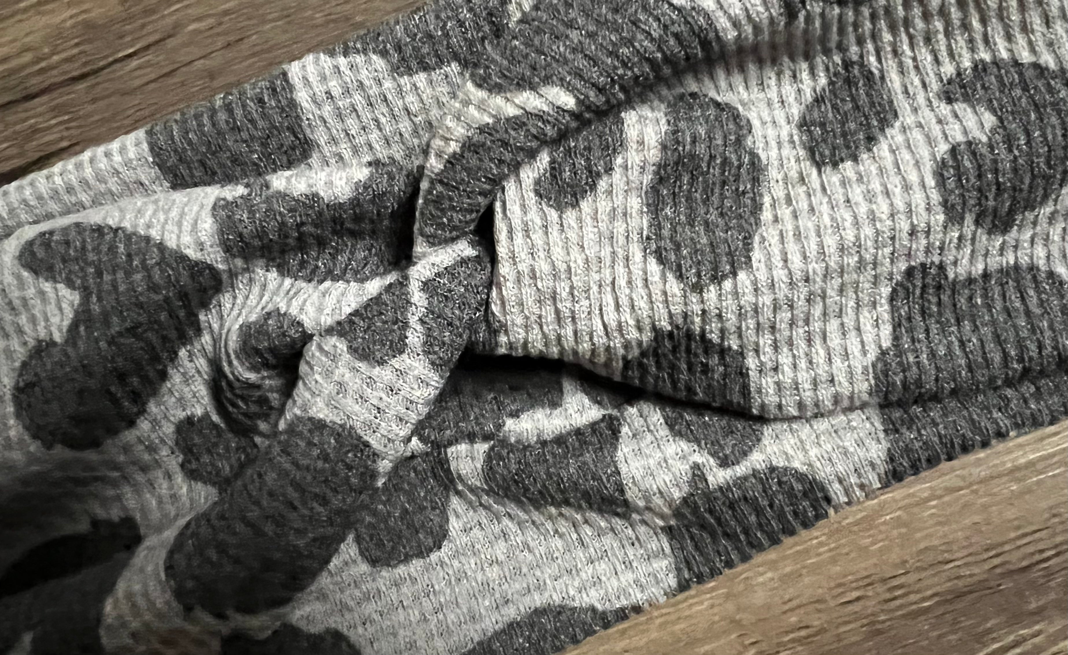 Gray Waffle Knit Leopard
